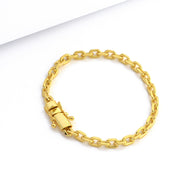 Pulseira Cadeado 5mm 14gr Fecho Duplo Banhado A Ouro 18k