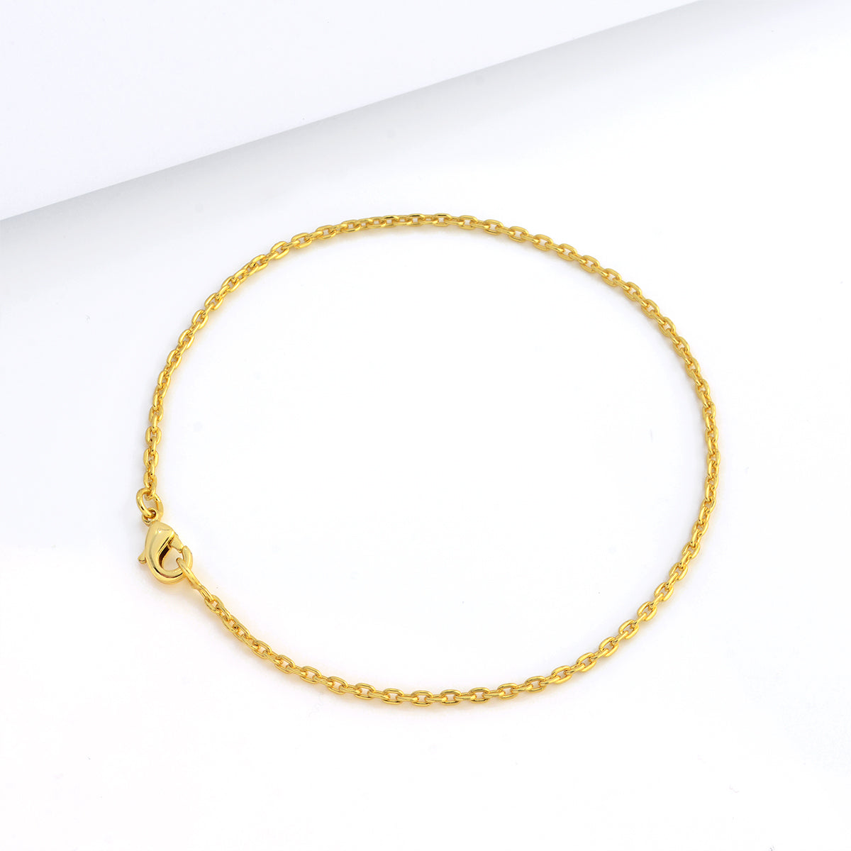 Pulseira Cadeado 1,5mm 2gr Fecho Lagosta Banhado A Ouro 18k