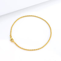 Pulseira Cadeado 1,5mm 2gr Fecho Lagosta Banhado A Ouro 18k