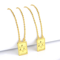 Escapulário Cadeado 1,5mm Estrela de Davi 6gr 70cm Banhado A Ouro 18k