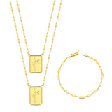 Kit Escapulário Grumet Sagrado Coração De Jesus e Pulseira Grumet Cuban Banhado A Ouro 18k