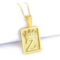 Pingente Plaquinha De Letra Cravejado 4x3cm Banhado A Ouro 18k