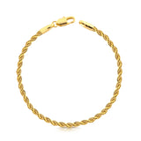 Pulseira Baiana 3mm 3gr Fecho Lagosta Banhado A Ouro 18k