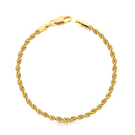 Pulseira Baiana 3mm 3gr Fecho Lagosta Banhado A Ouro 18k