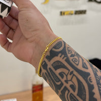 Pulseira Grumet Cuban 3mm 5gr Fecho Lagosta Banhado A Ouro 18k