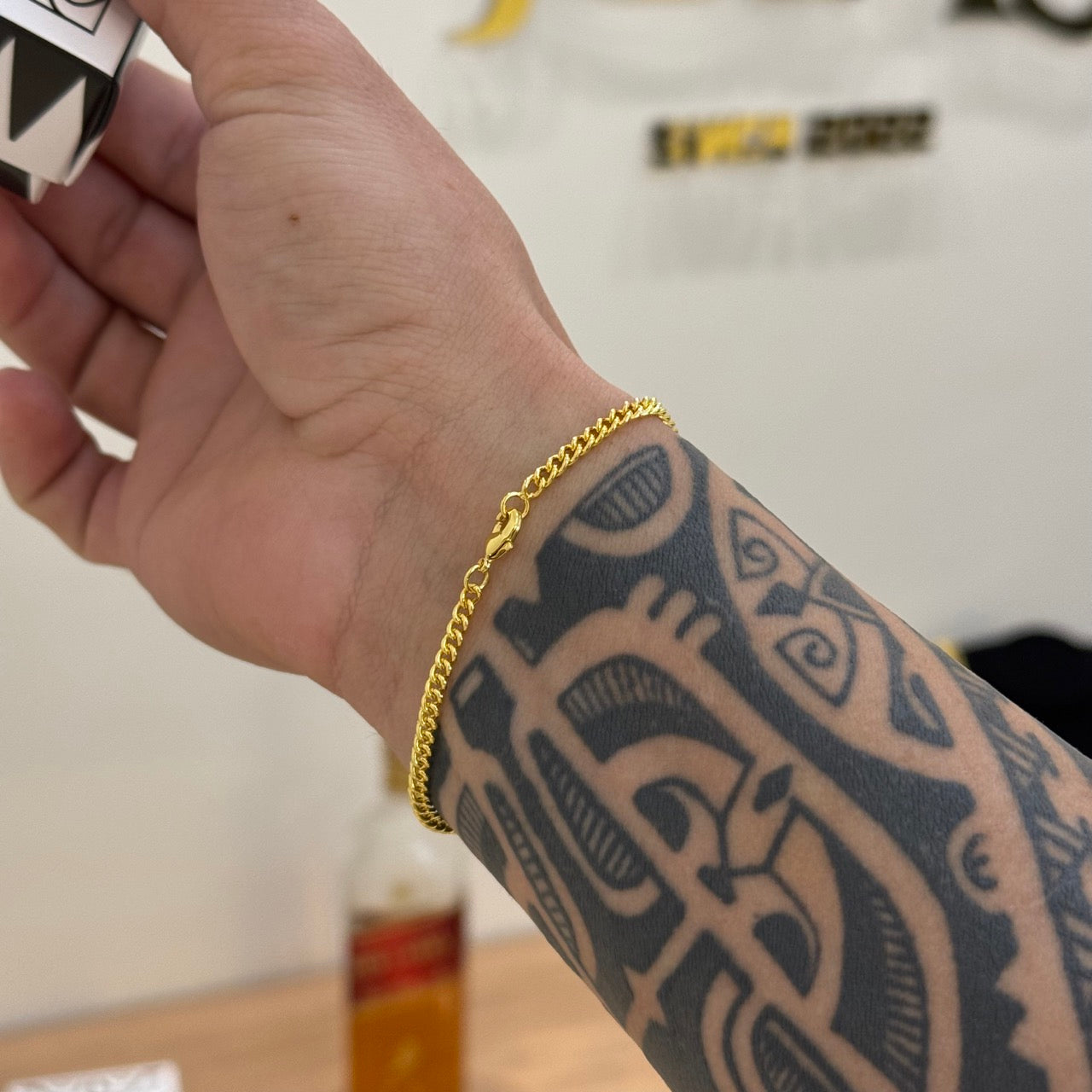Pulseira Grumet Cuban 3mm 5gr Fecho Lagosta Banhado A Ouro 18k