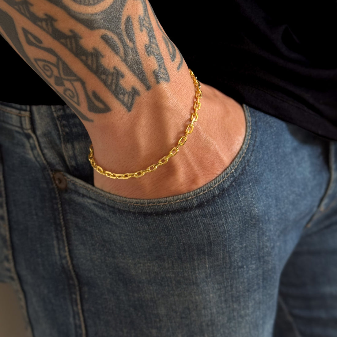 Pulseira Cadeado 3,5mm 7gr Fecho Bomba Banhado A Ouro 18k