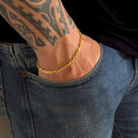 Pulseira Cadeado 3,5mm 7gr Fecho Duplo Banhado A Ouro 18k