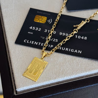 Colar Plaquinha De Letra - Corrente Veneziana Banhado A Ouro 18k