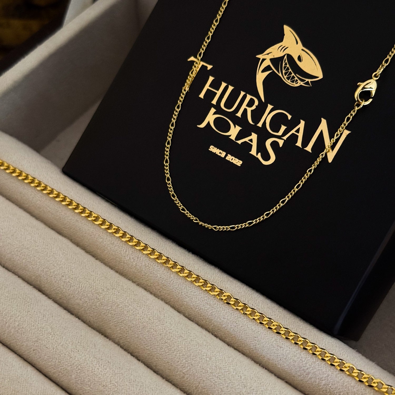 Kit Corrente 3 Por 1 Fígaro e Pulseira Grumet Banhado A Ouro 18k