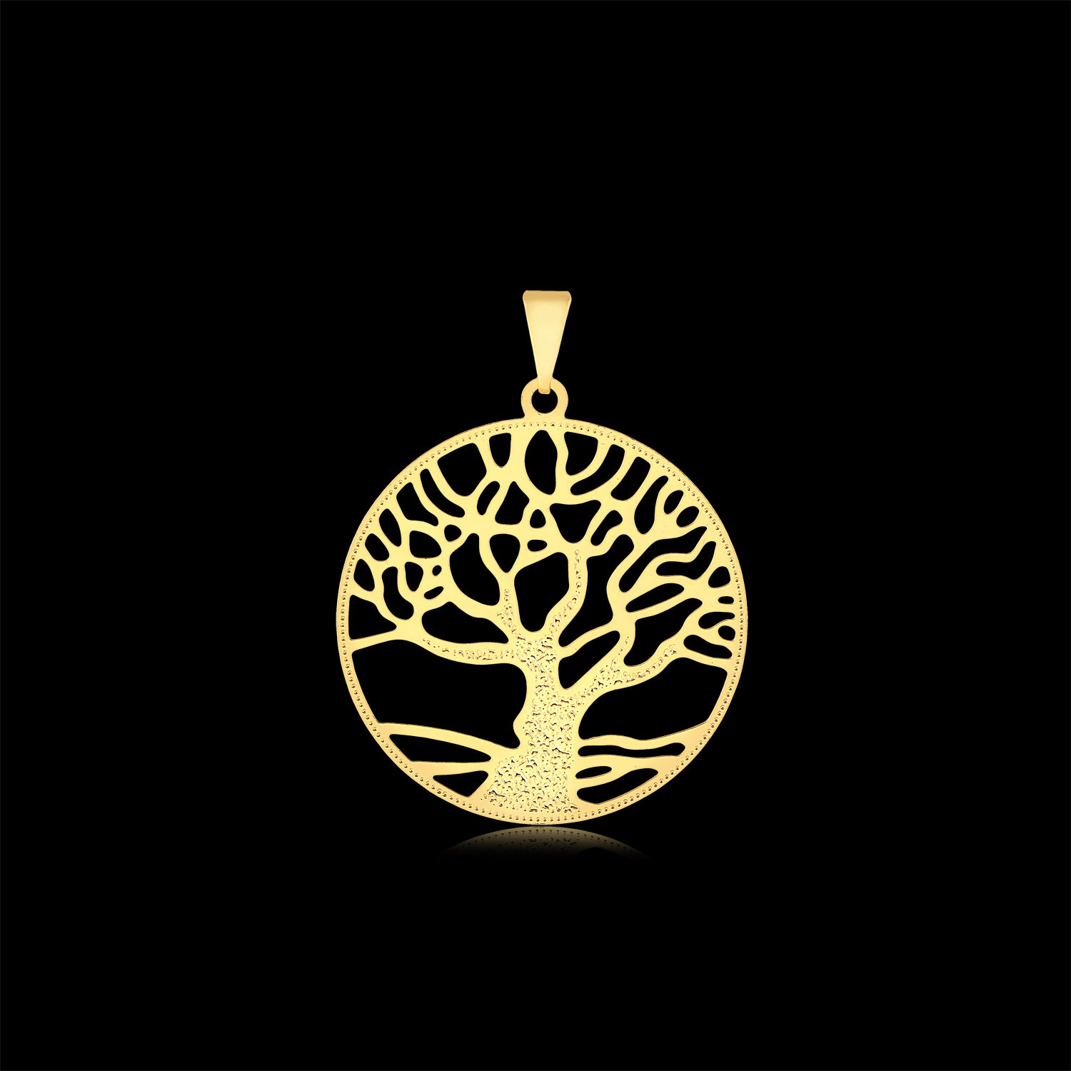 Pingente Medalha Árvore da Vida 3x3cm Banhado A Ouro 18k