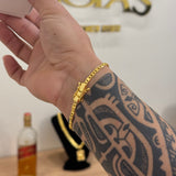 Pulseira Piastrine 4mm 5gr Fecho Duplo Banhado A Ouro 18k
