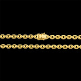 Kit Corrente e Pulseira Cadeado 8mm Fecho Duplo Banhado A Ouro 18k