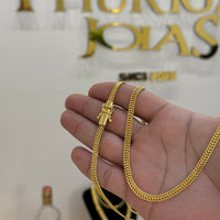 Corrente Grumet Dupla 5mm 15gr Fecho Duplo Banhado A Ouro 18k
