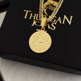 Colar Medalha Espírito Santo Características - Corrente Lacraia Banhado A Ouro 18k