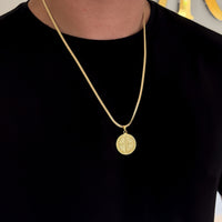 Colar Medalha De São Bento - Corrente e Pulseira Grumet Flat Banhado A Ouro 18k