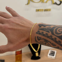 Pulseira Cadeado 1,5mm 2gr Fecho Lagosta Banhado A Ouro 18k