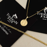 Colar Medalha De São Bento - Corrente Veneziana e Pulseira Grumet Banhado A Ouro 18k