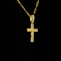 Colar Face De Cristo Cravejado P - Corrente e Pulseira Cadeado Alongado Banhado A Ouro 18k
