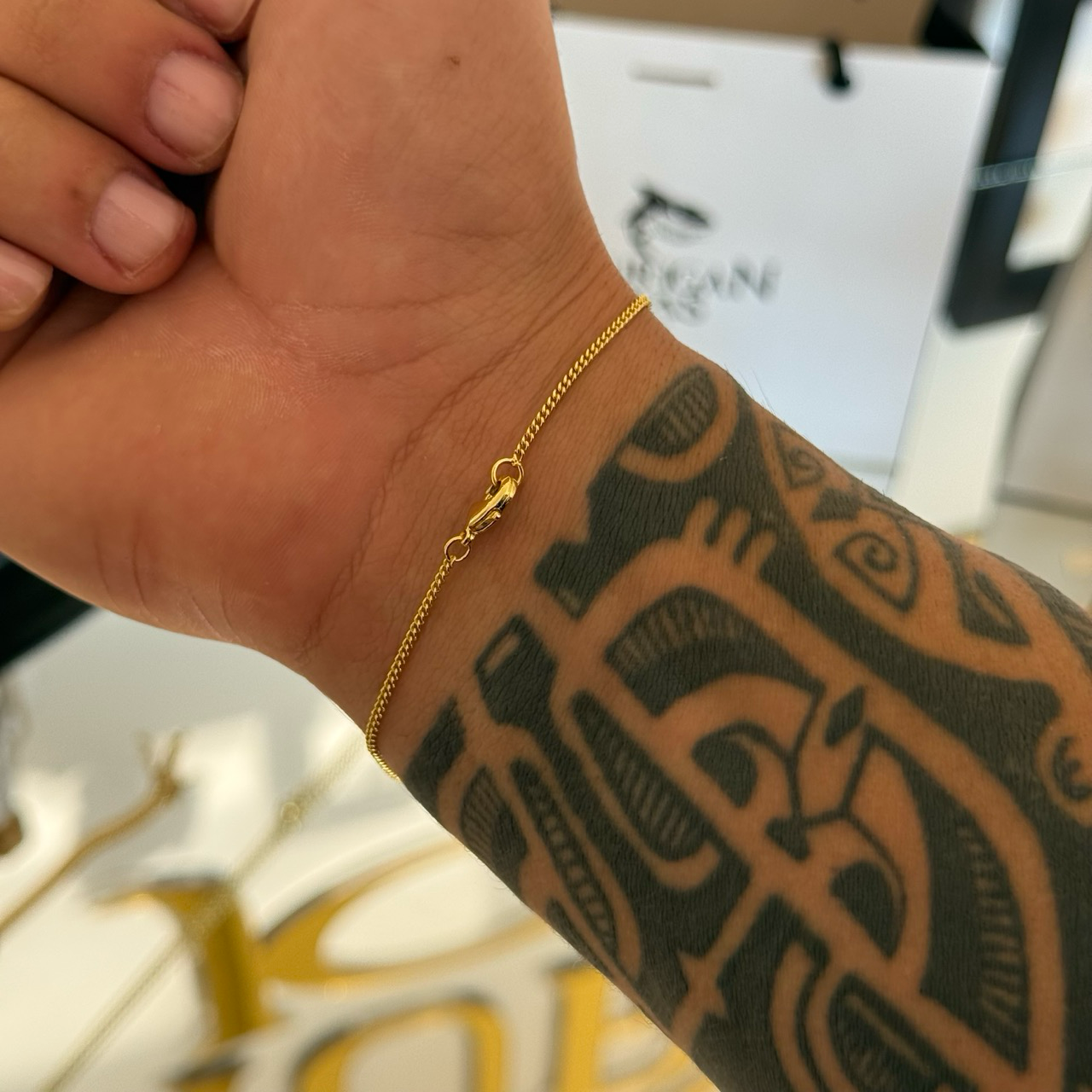 Pulseira Grumet 1,5mm 1gr Fecho Lagosta Banhado A Ouro 18k
