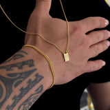 Kit Escapulário Grumet Sagrado Coração De Jesus e Pulseira Grumet Cuban Banhado A Ouro 18k