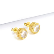 Brinco Ponto de Luz Detalhado Banhado A Ouro 18k