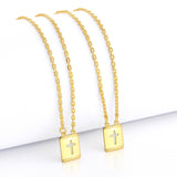 Escapulário Cadeado 1,5mm Cruz Vazada 5gr 70cm Banhado A Ouro 18k