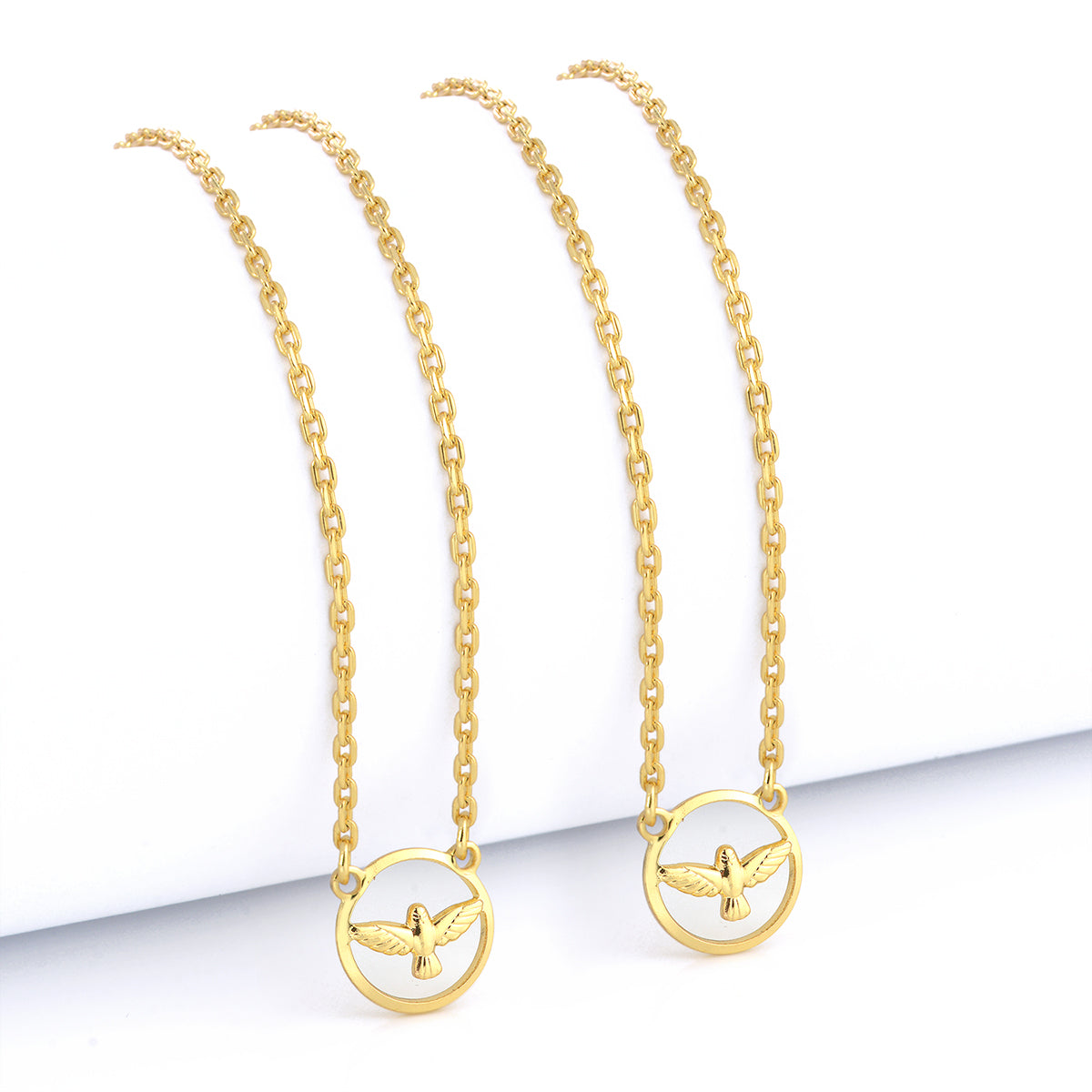Escapulário Cadeado 1,5mm Espírito Santo Vazado 5gr 70cm Banhado A Ouro 18k