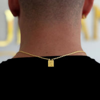 Escapulário Cadeado 1,5mm Fé 6gr 70cm Banhado A Ouro 18k