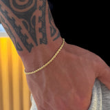 Colar Crucifixo Amarrado Cravejado - Corrente e Pulseira Baiana Banhado A Ouro 18k