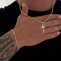 Colar Crucifixo Jesus Na Cruz 3D - Corrente e Pulseira Baiana Banhado A Ouro 18k