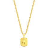 Colar Plaquinha De Letra - Corrente Cadeado Duplo Banhado A Ouro 18k