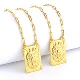 Escapulário Cadeado Alongado Leão De Judá 2mm 16gr 70cm Banhado A Ouro 18k