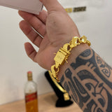 Pulseira Friso S 12mm 41gr Fecho Duplo Banhado A Ouro 18k