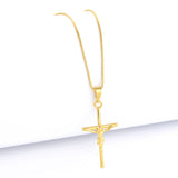 Pingente Crucifixo Palito Jesus P 3x2cm Banhado A Ouro 18k