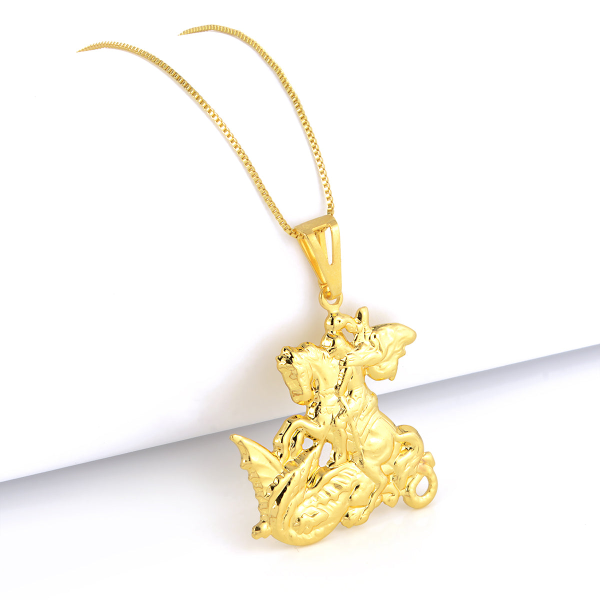Pingente São Jorge 3x4cm Banhado A Ouro 18k