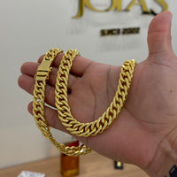 Corrente Lacraia 13mm 178gr Fecho Duplo Banhado A Ouro 18k