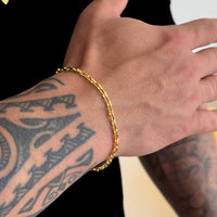 Colar Crucifixo Português - Corrente e Pulseira Veneziana Banhado A Ouro 18k