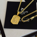 Colar Plaquinha São Jorge - Corrente e Pulseira Palmeira Banhado A Ouro 18k