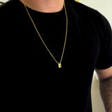 Escapulário Cadeado 1,5mm Cruz Vazada 5gr 70cm Banhado A Ouro 18k