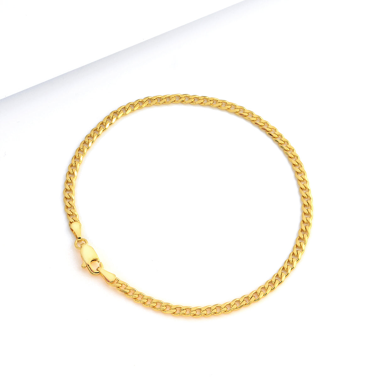 Pulseira Grumet 3mm 2gr Fecho Lagosta Banhado A Ouro 18k