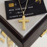 Pingente Crucifixo Em Alto Relevo 3,5x2cm Banhado A Ouro 18k