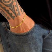 Pulseira Grumet 4mm 5gr Fecho Duplo Banhado A Ouro 18k