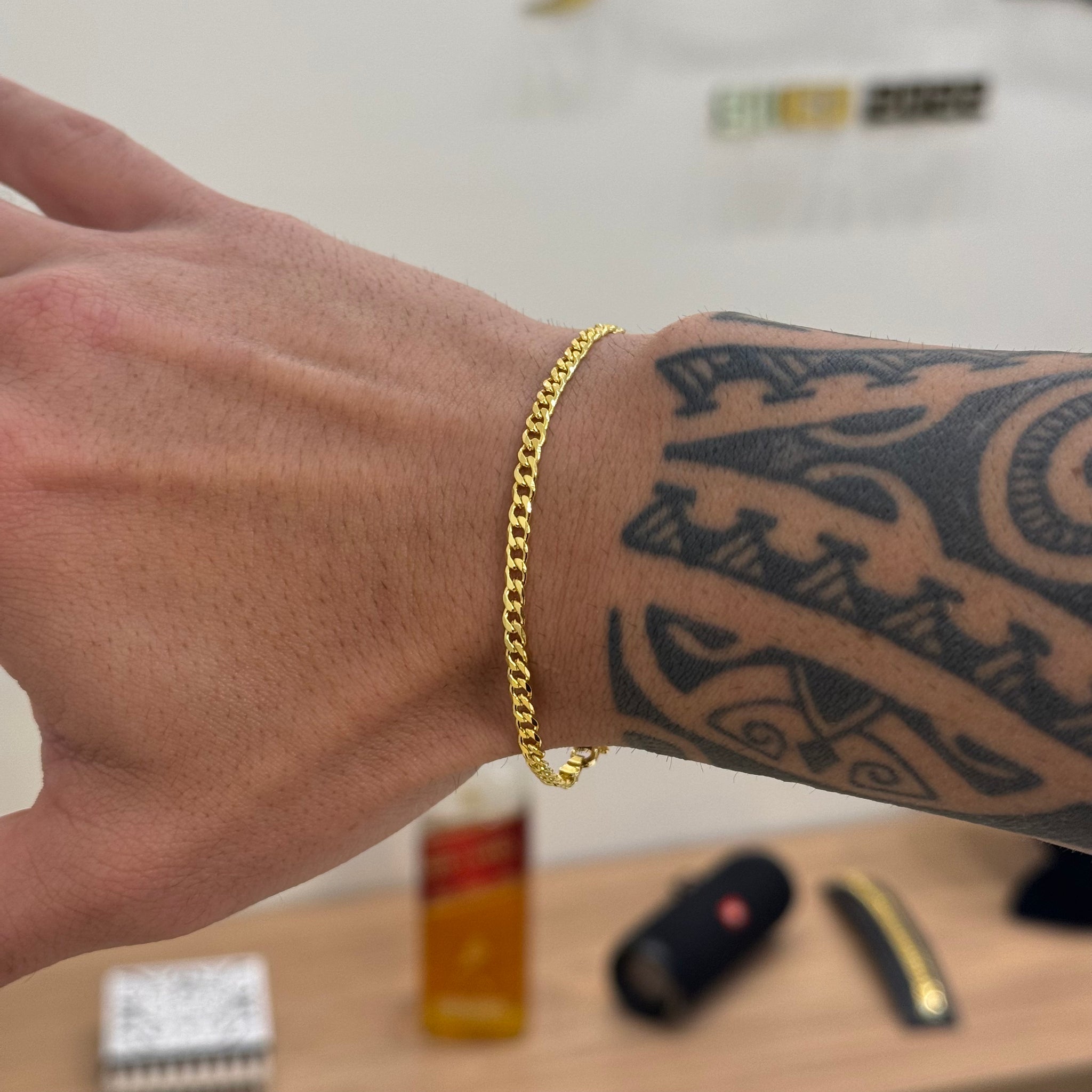 Pulseira Grumet 3mm 2gr Fecho Lagosta Banhado A Ouro 18k