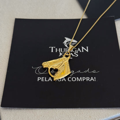 Pingente Cavalo 3x3cm Banhado A Ouro 18k