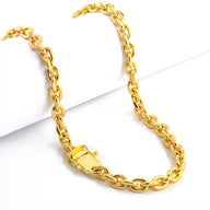 Corrente Cadeado 8mm 94gr Fecho Duplo Banhado A Ouro 18k