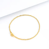 Pulseira Cadeado Alongado 1,5mm 2gr Fecho Lagosta Banhado A Ouro 18k