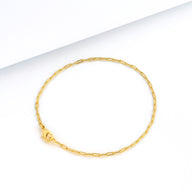 Pulseira Cadeado Alongado 1,5mm 2gr Fecho Lagosta Banhado A Ouro 18k