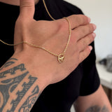 Escapulário Cadeado 1,5mm Espírito Santo Vazado 5gr 70cm Banhado A Ouro 18k