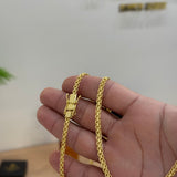 Corrente Cadeado Duplo 4mm 15gr Fecho Duplo Banhado A Ouro 18k